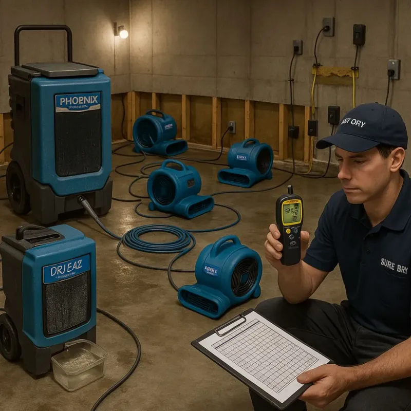 Structural Drying and Dehumidification process in Hancock County, IN